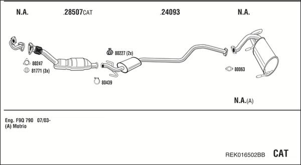 Fonos REK016502BB - Система випуску ОГ autozip.com.ua