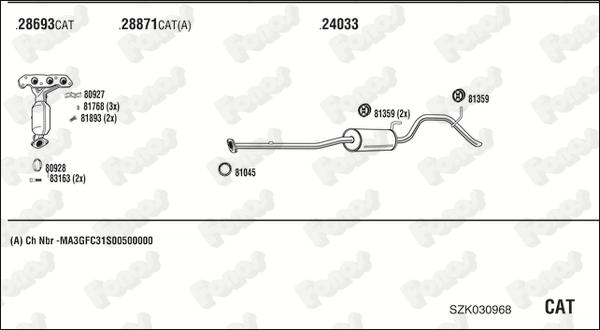 Fonos SZK030968 - Система випуску ОГ autozip.com.ua