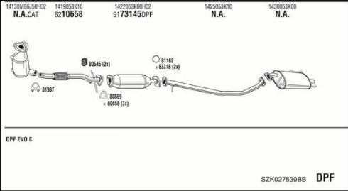 Fonos SZK027530BB - Система випуску ОГ autozip.com.ua