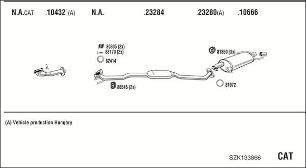 Fonos SZK133866 - Система випуску ОГ autozip.com.ua