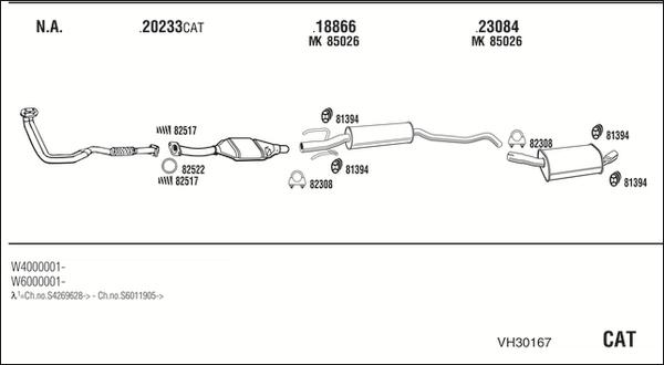 Fonos VH30167 - Система випуску ОГ autozip.com.ua