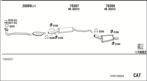 Fonos VH21005A - Система випуску ОГ autozip.com.ua