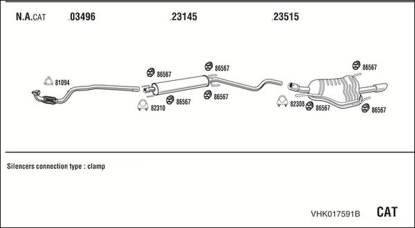 Fonos VHK017591B - Система випуску ОГ autozip.com.ua