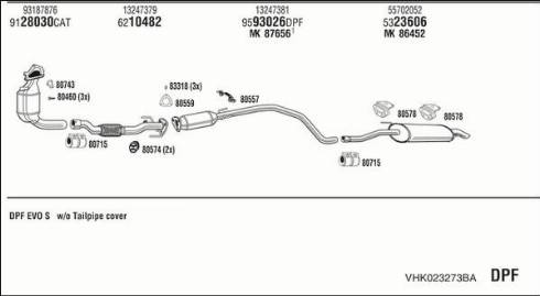 Fonos VHK023273BA - Система випуску ОГ autozip.com.ua