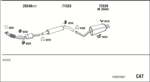 Fonos VW27001 - Система випуску ОГ autozip.com.ua