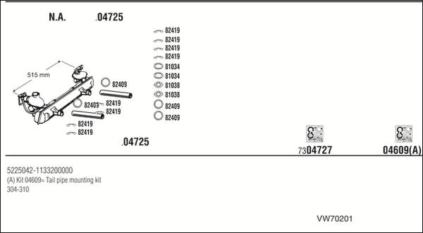 Fonos VW70201 - Система випуску ОГ autozip.com.ua
