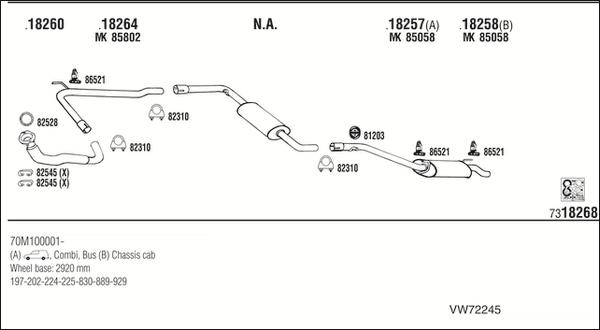 Fonos VW72245 - Система випуску ОГ autozip.com.ua