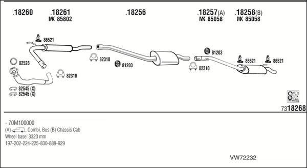 Fonos VW72232 - Система випуску ОГ autozip.com.ua