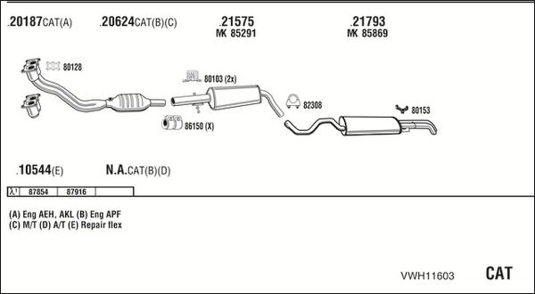 Fonos VWH11603 - Система випуску ОГ autozip.com.ua