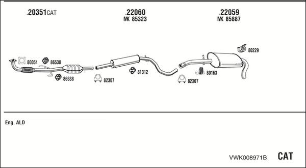 Fonos VWK008971B - Система випуску ОГ autozip.com.ua