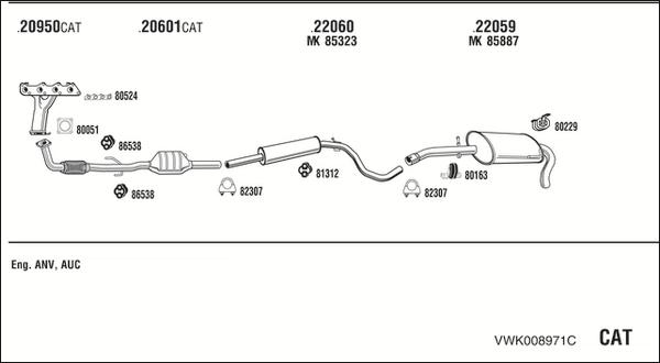 Fonos VWK008971C - Система випуску ОГ autozip.com.ua