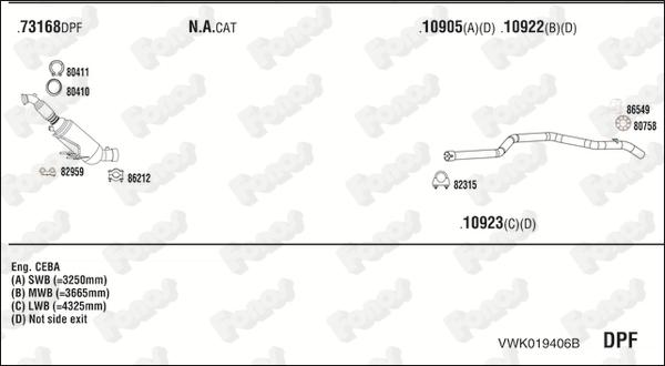 Fonos VWK019406B - Система випуску ОГ autozip.com.ua