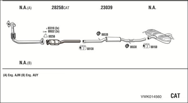 Fonos VWK014560 - Система випуску ОГ autozip.com.ua