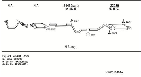 Fonos VWK018484A - Система випуску ОГ autozip.com.ua