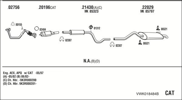 Fonos VWK018484B - Система випуску ОГ autozip.com.ua