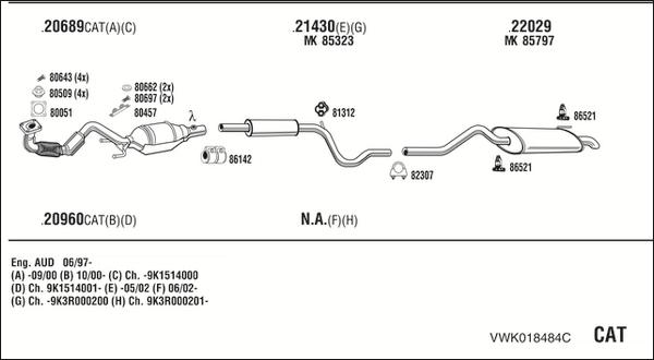 Fonos VWK018484C - Система випуску ОГ autozip.com.ua