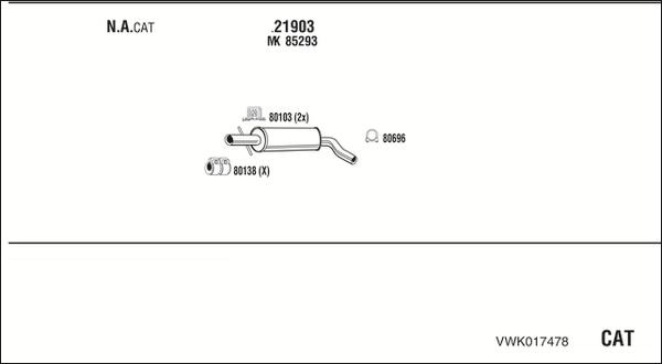 Fonos VWK017478 - Система випуску ОГ autozip.com.ua