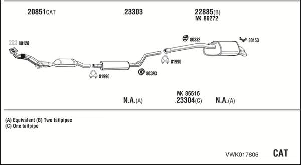 Fonos VWK017806 - Система випуску ОГ autozip.com.ua