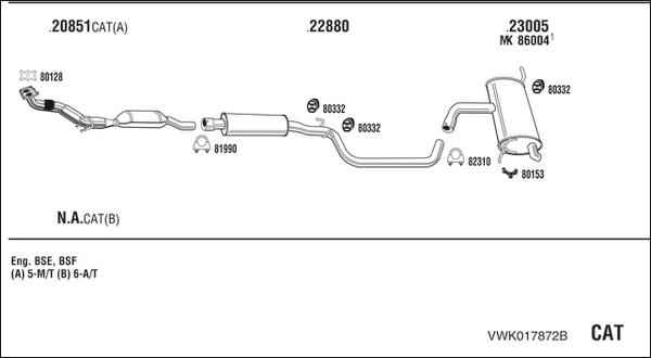 Fonos VWK017872B - Система випуску ОГ autozip.com.ua