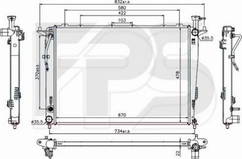 FPS FP 40 A272-X - Радіатор, охолодження двигуна autozip.com.ua