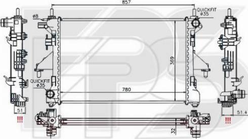 FPS FP 54 A1225 - Радіатор, охолодження двигуна autozip.com.ua