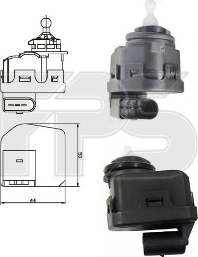 FPS FP 0015 RK1 - Регулювальний елемент, регулювання кута нахилу фар autozip.com.ua