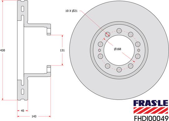 FRAS-LE FHDI00049 - Гальмівний диск autozip.com.ua