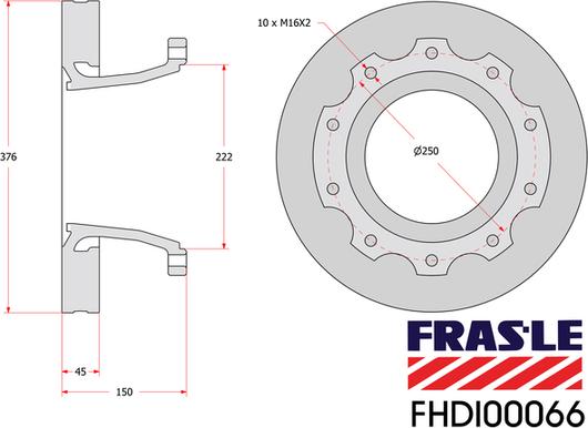 FRAS-LE FHDI00066 - Гальмівний диск autozip.com.ua