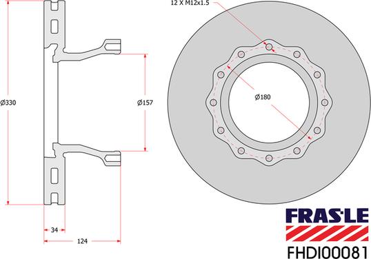 FRAS-LE FHDI00081 - Гальмівний диск autozip.com.ua