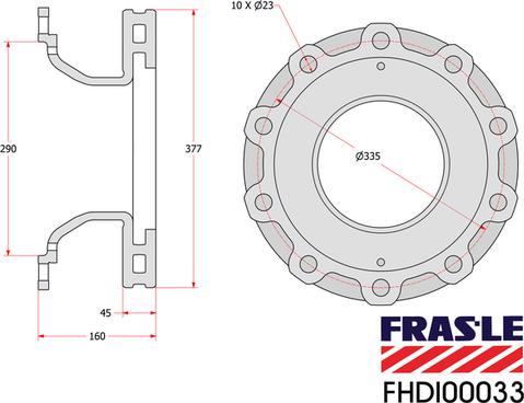 FRAS-LE FHDI00033 - Гальмівний диск autozip.com.ua