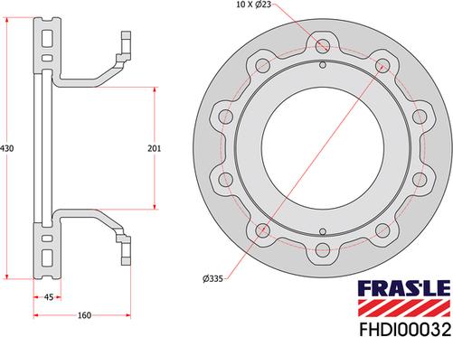 FRAS-LE FHDI00032 - Гальмівний диск autozip.com.ua