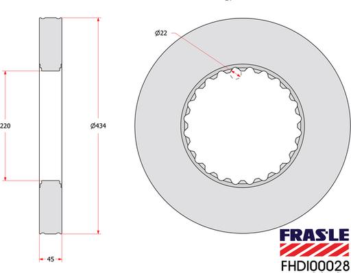 FRAS-LE FHDI00028 - Гальмівний диск autozip.com.ua