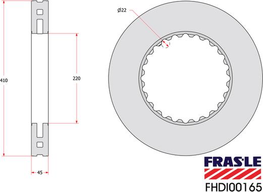 FRAS-LE FHDI00165 - Гальмівний диск autozip.com.ua