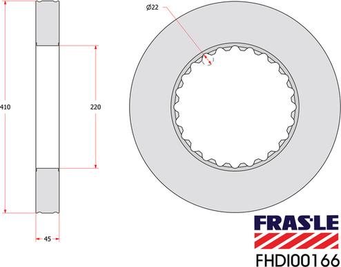 FRAS-LE FHDI00166 - Гальмівний диск autozip.com.ua