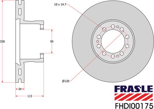 FRAS-LE FHDI00175 - Гальмівний диск autozip.com.ua