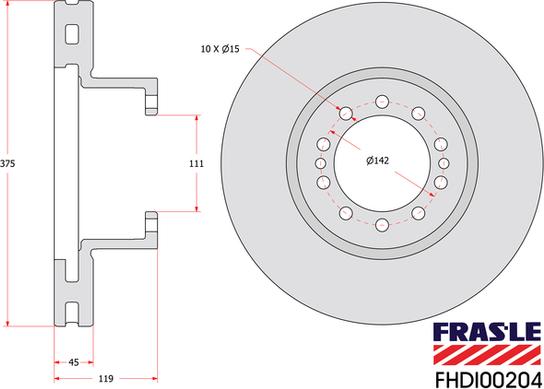 FRAS-LE FHDI00204 - Гальмівний диск autozip.com.ua