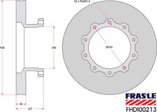 FRAS-LE FHDI00213 - Гальмівний диск autozip.com.ua