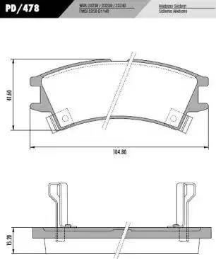 FRAS-LE PD/478 - Гальмівні колодки, дискові гальма autozip.com.ua