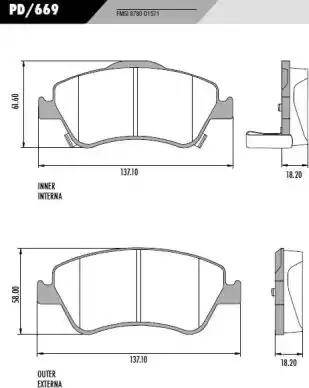 FRAS-LE PD/669 - Гальмівні колодки, дискові гальма autozip.com.ua