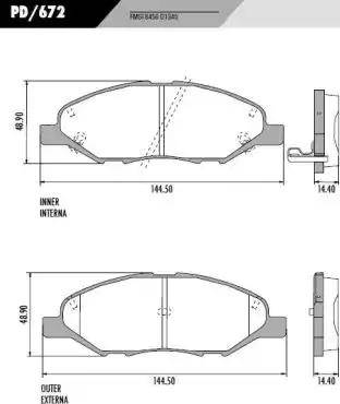 FRAS-LE PD/672 - Гальмівні колодки, дискові гальма autozip.com.ua