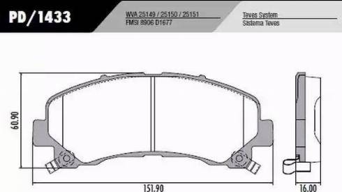 FRAS-LE PD/1433 - Гальмівні колодки, дискові гальма autozip.com.ua