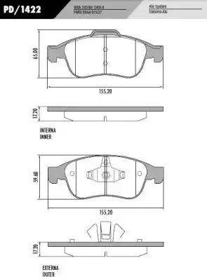 FRAS-LE PD/1422 - Гальмівні колодки, дискові гальма autozip.com.ua