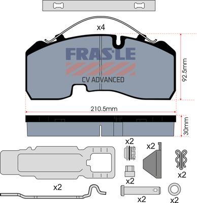 FRAS-LE PD/142-K023-CV - Гальмівні колодки, дискові гальма autozip.com.ua