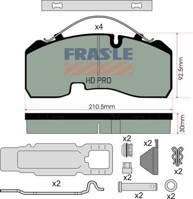 FRAS-LE PD/142-K023-HD - Гальмівні колодки, дискові гальма autozip.com.ua