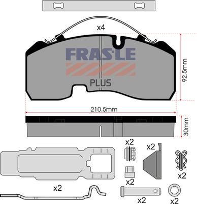 FRAS-LE PD/142-K023-PLUS - Гальмівні колодки, дискові гальма autozip.com.ua