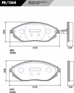 FRAS-LE PD1364 - Гальмівні колодки, дискові гальма autozip.com.ua