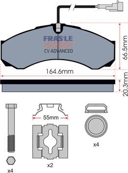 FRAS-LE PD/122-A-K017-CV - Гальмівні колодки, дискові гальма autozip.com.ua