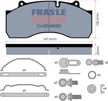 FRAS-LE PD/170-K016-CV - Гальмівні колодки, дискові гальма autozip.com.ua