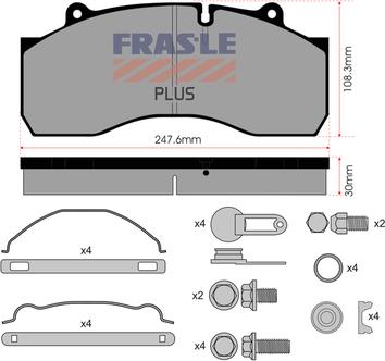 FRAS-LE PD/170-K016-PLUS - Гальмівні колодки, дискові гальма autozip.com.ua