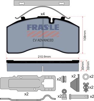 FRAS-LE PD/172-K023-CV - Гальмівні колодки, дискові гальма autozip.com.ua